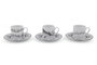 Hermia Juego de Tazas de Café y Platillos de Porcelana Blanco y Negro (12 piezas)